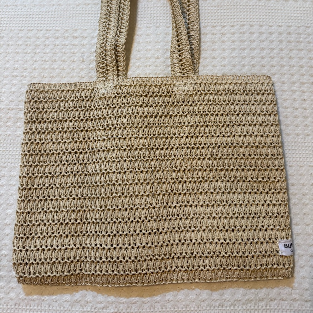 Burberry Beige Woven Tote Bag